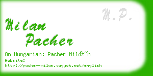 milan pacher business card